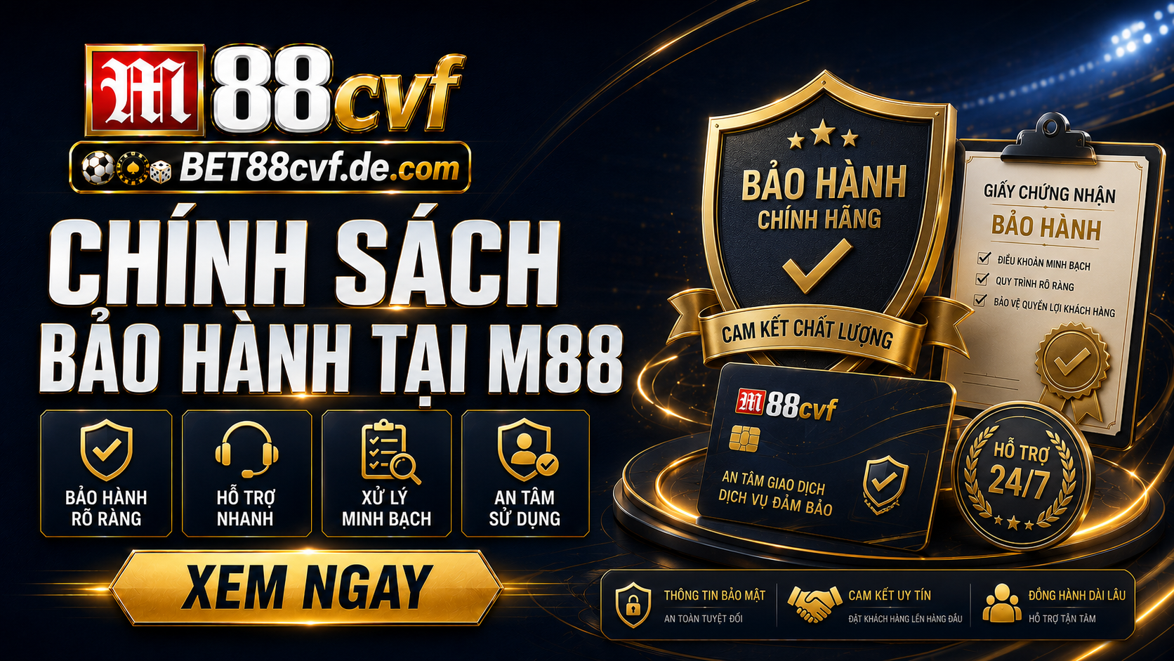 Chính sách bảo hành tại M88