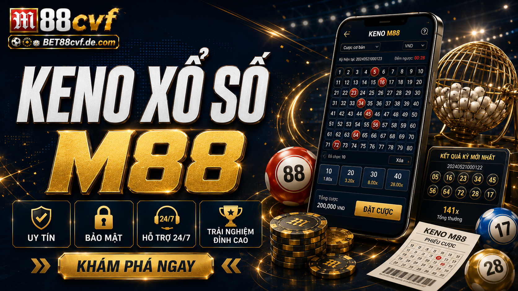 Keno xổ số đa dạng lựa chọn cá cược tại nhà cái M88
