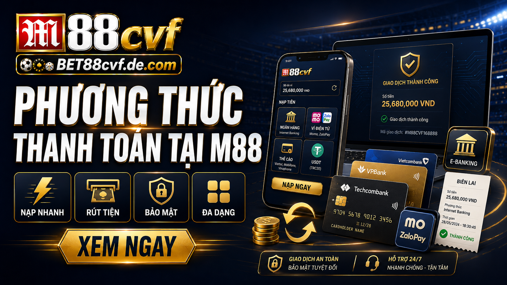 Phương thức thanh toán tại M88