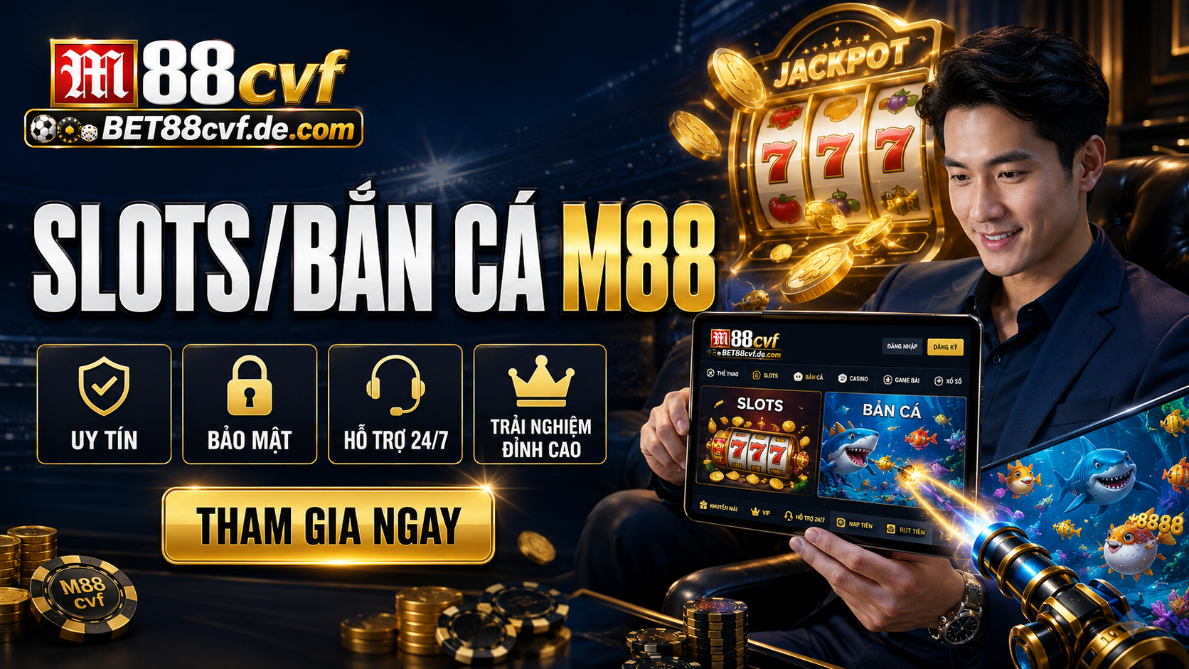 Nhung dong game Slots va game ban ca noi bat tai M88